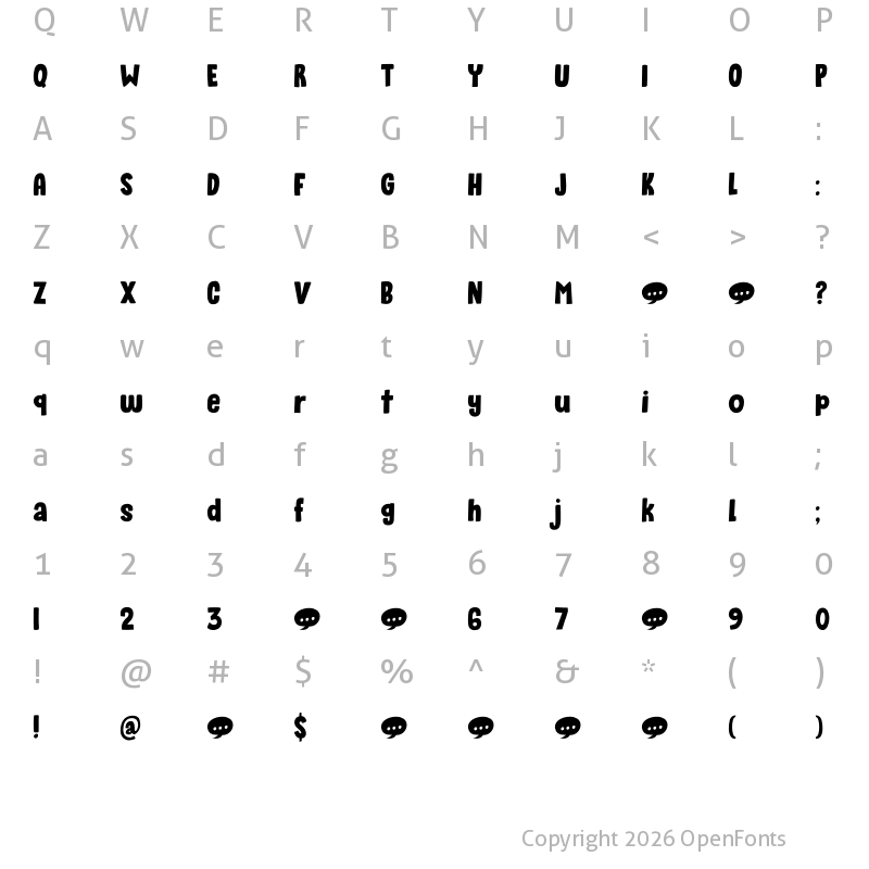 Character Map of Sound Bubble DEMO Regular