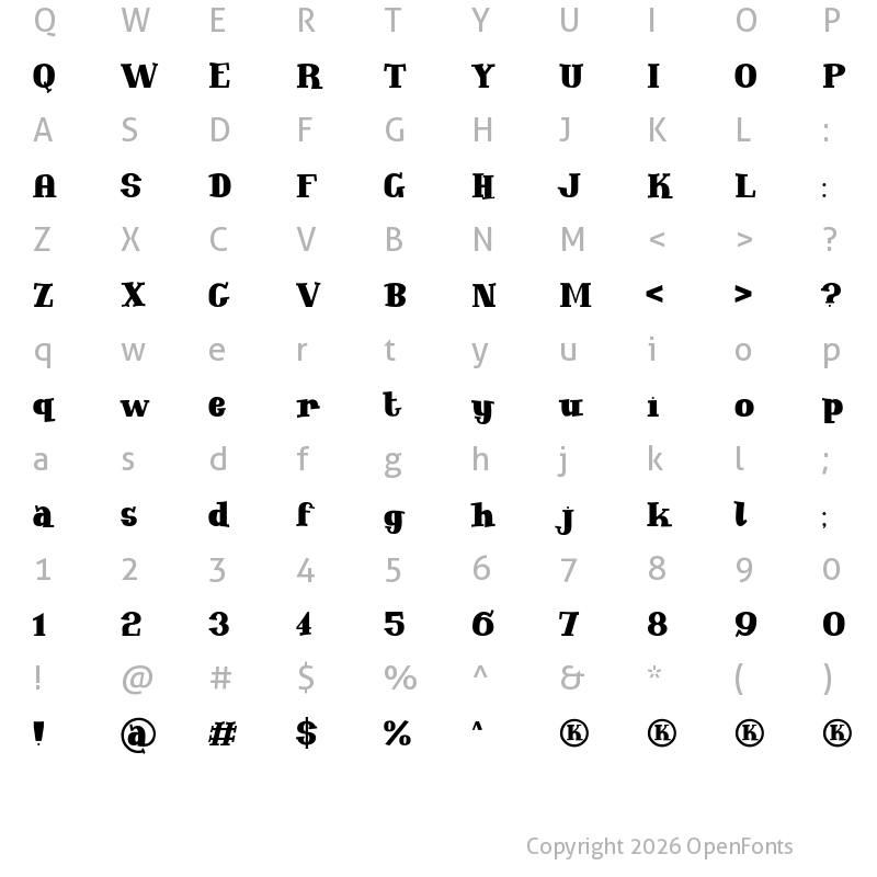 Character Map of Soundboy Regular