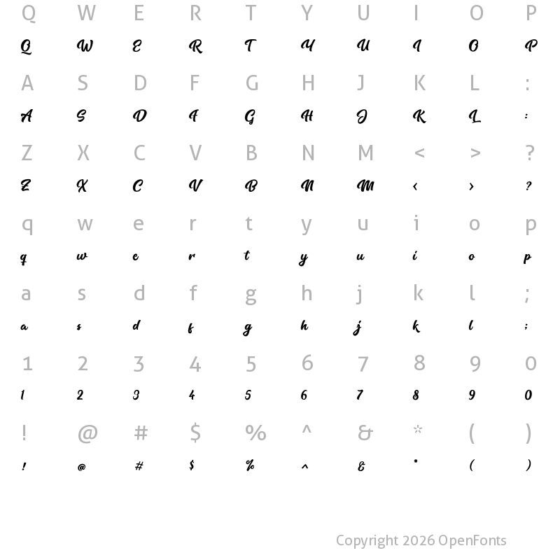 Character Map of Southside Regular