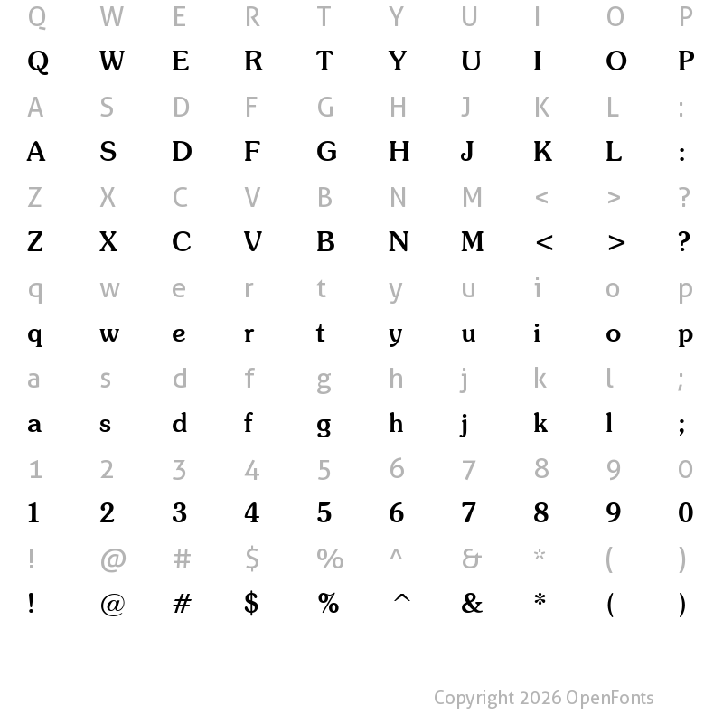 Character Map of SouvenirGreek Md BT Medium
