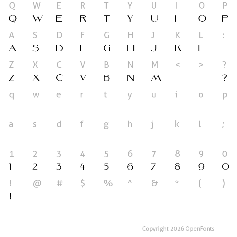 Character Map of SovMod Regular