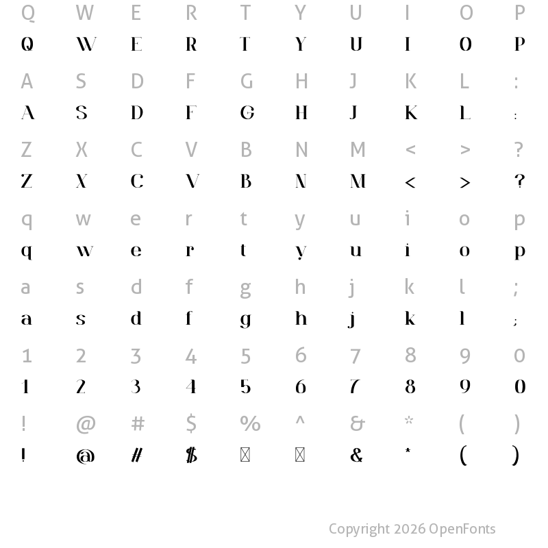 Character Map of SP Mia Lite Bold