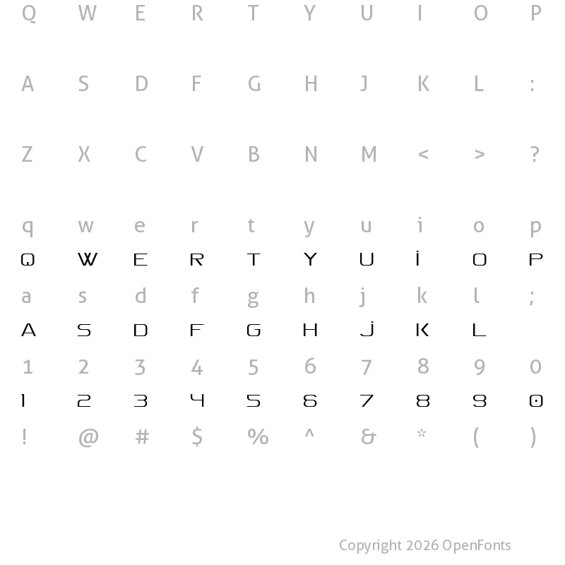 Character Map of Spac3 Slim