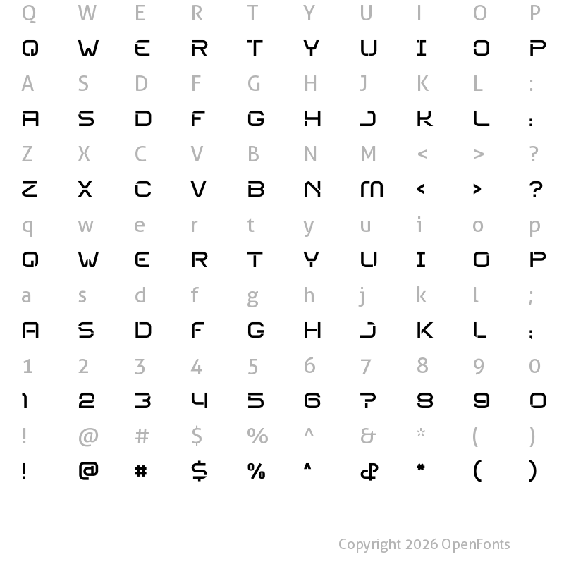 Character Map of SPACE EXPLORER Regular