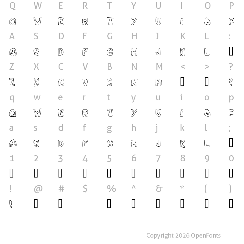 Character Map of Space Game Regular