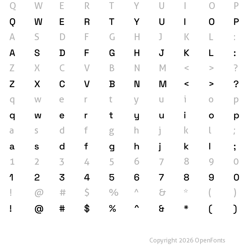 Character Map of Space Grotesk Medium