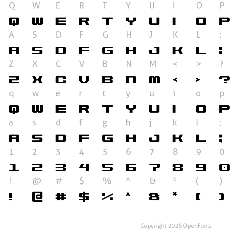Character Map of Space Marine Regular