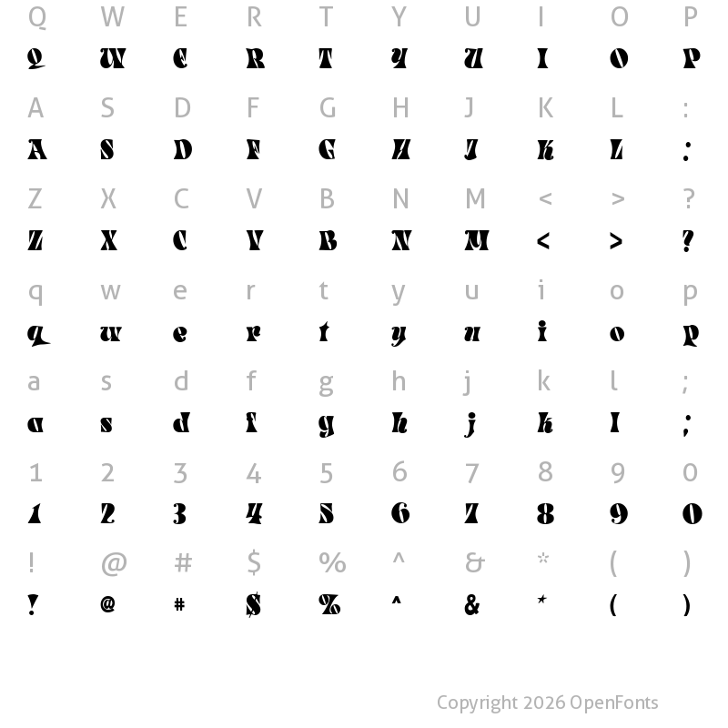 Character Map of Spacearella Regular