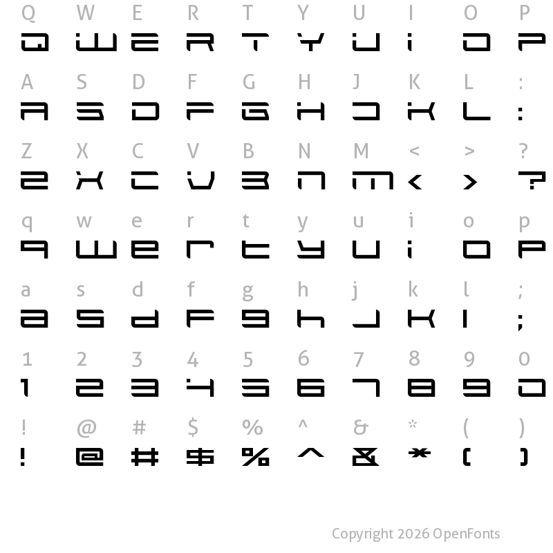 Character Map of Spacestar Regular