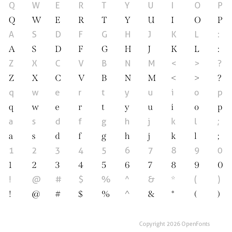 Character Map of Span Light