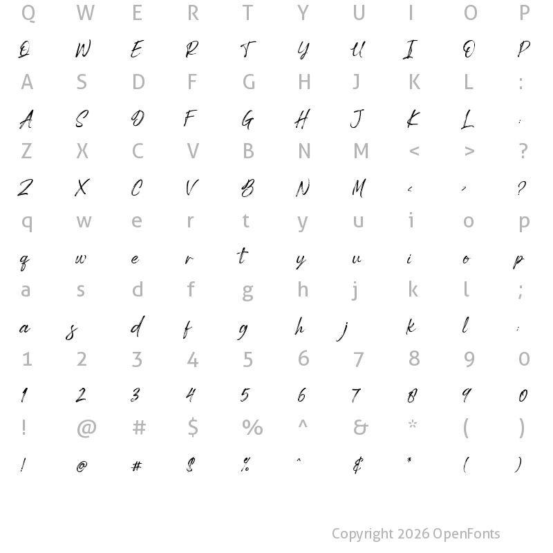 Character Map of Spartwell Regular