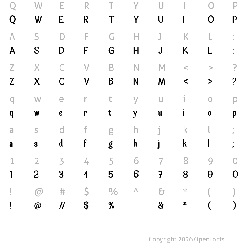 Character Map of Spatha Sans