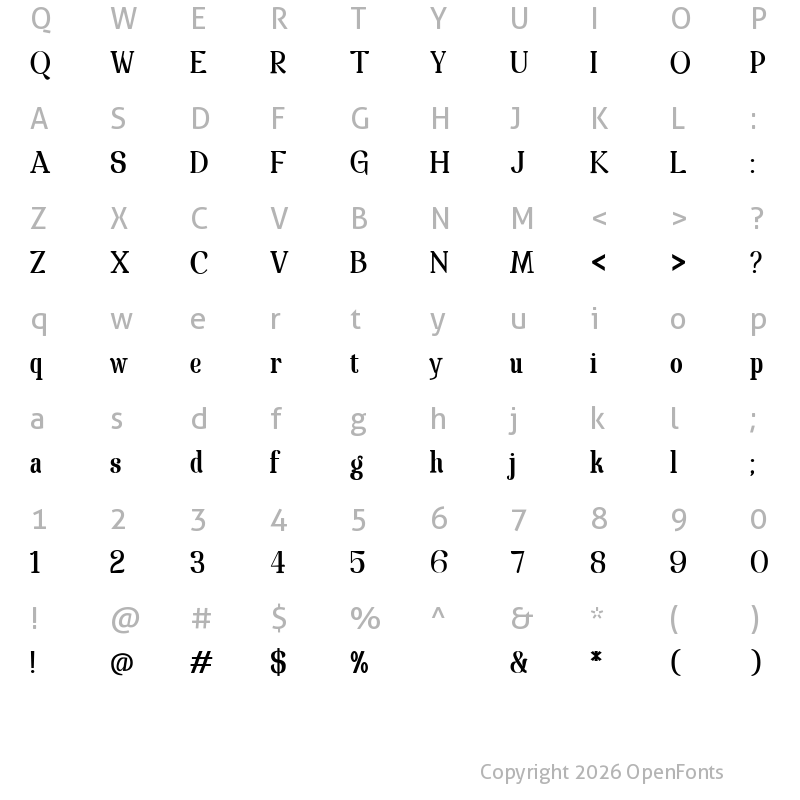 Character Map of Spatha Serif