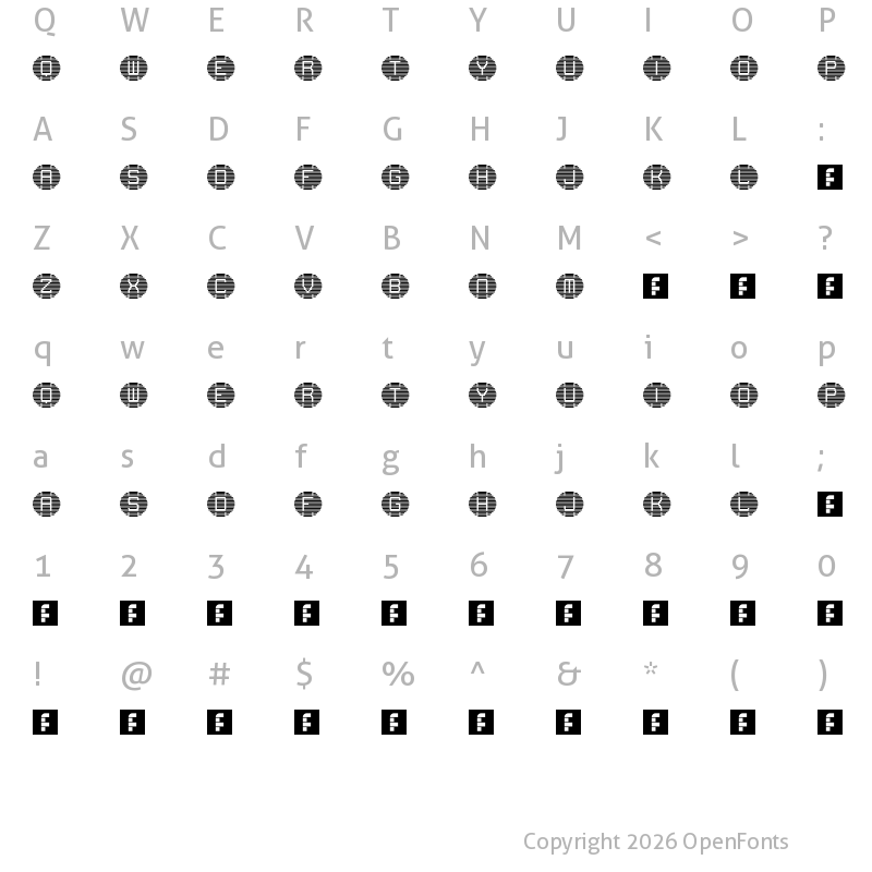 Character Map of speaker grill Regular