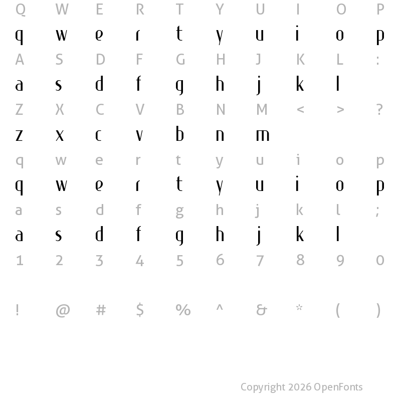 Character Map of Special K Regular