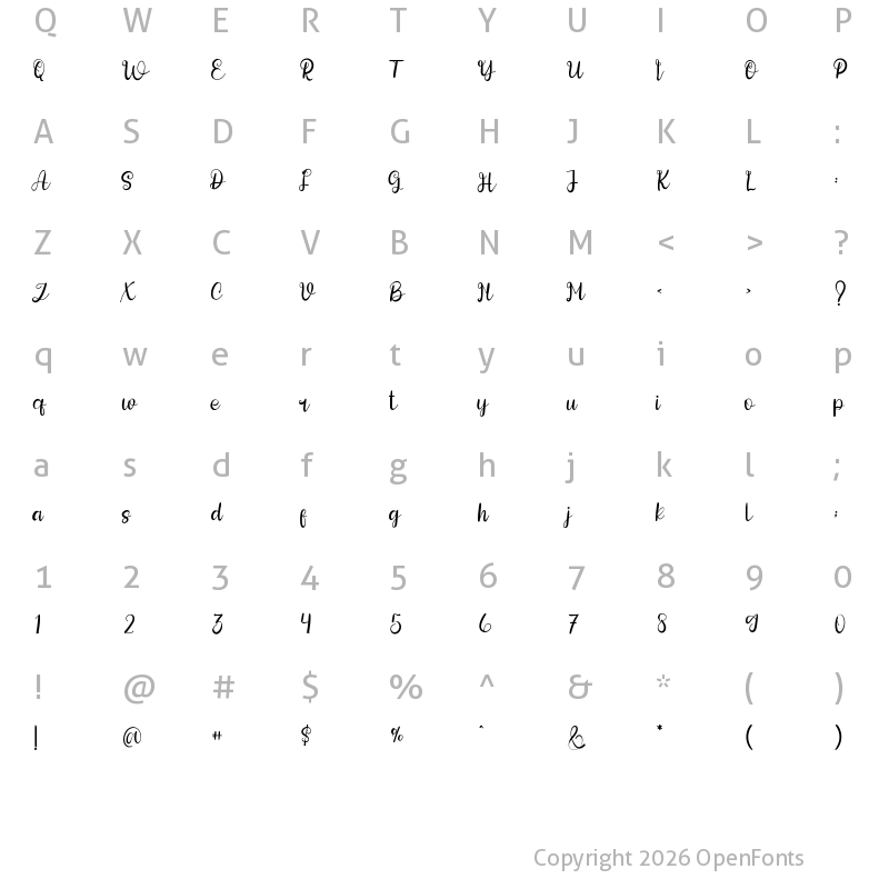 Character Map of Speciality Farmhouse Regular