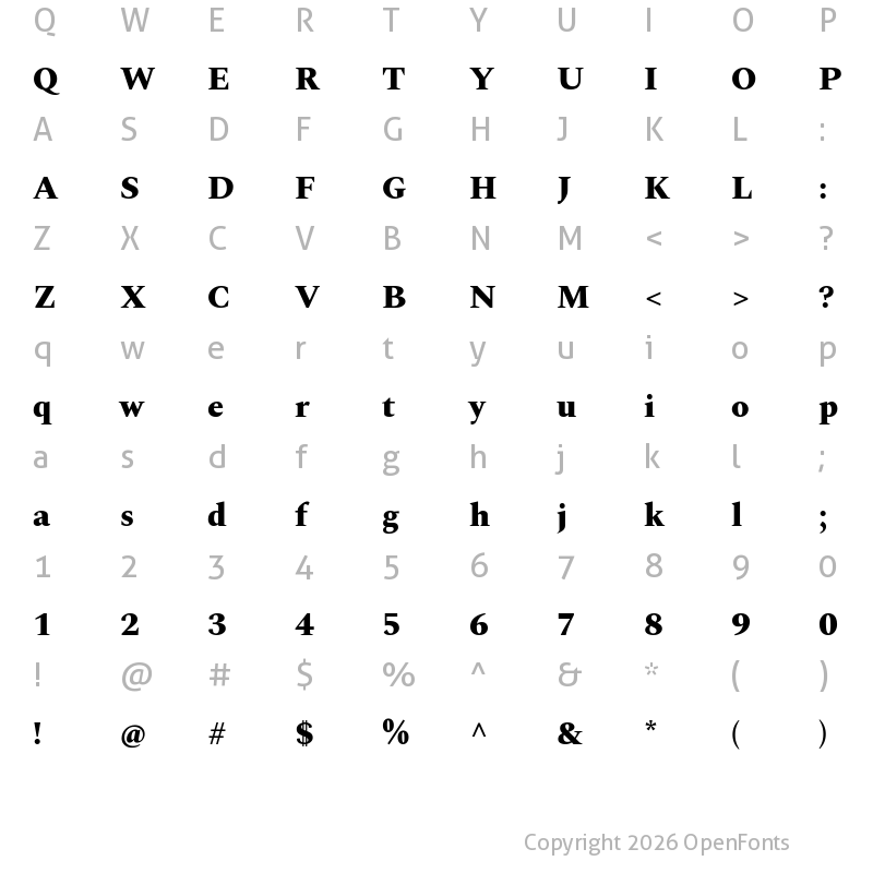 Character Map of Spectral ExtraBold