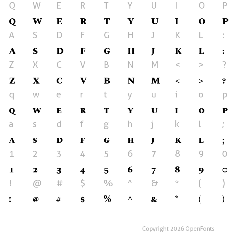 Character Map of Spectral SC ExtraBold
