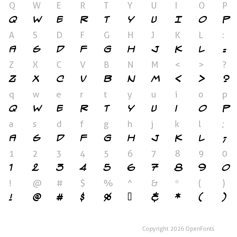 Character Map of Spectre Verde BB Bold