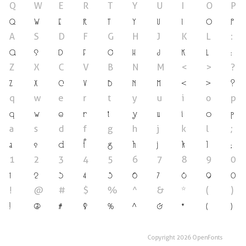 Character Map of Speedball No 3 NF Regular