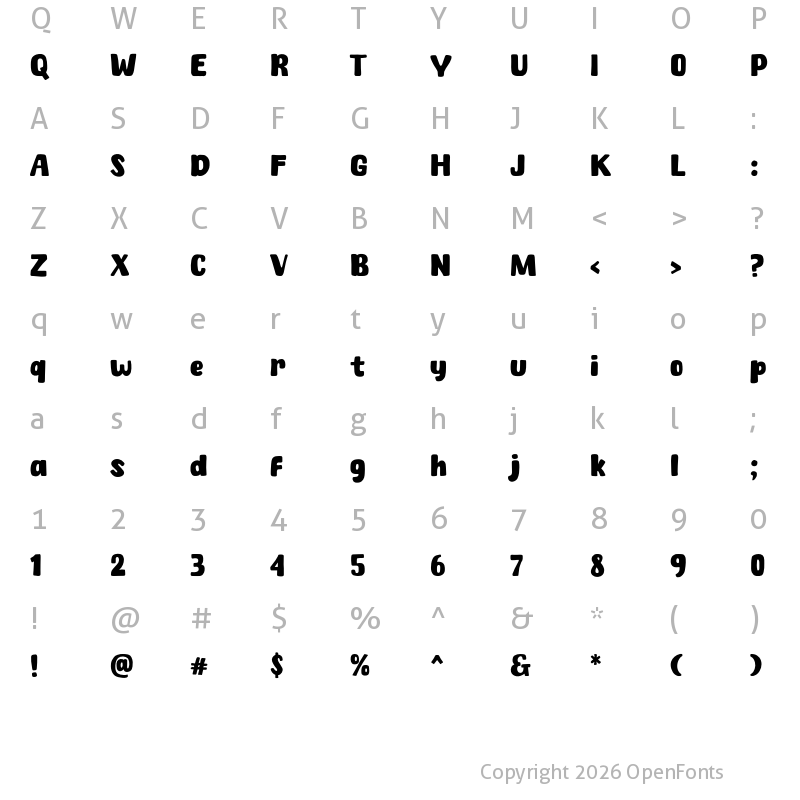 Character Map of Spicy Noodle Regular