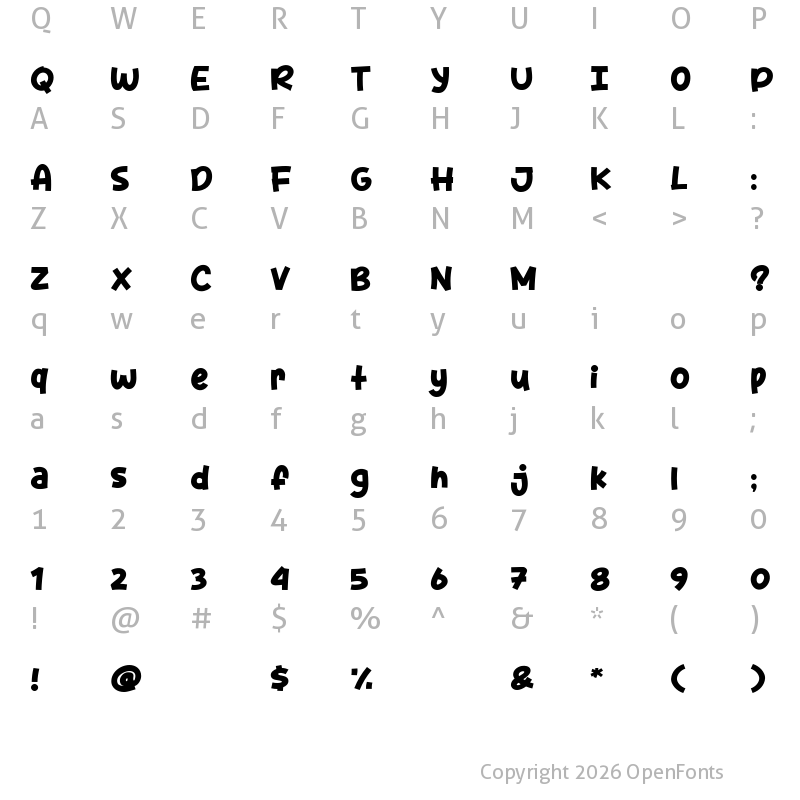 Character Map of Spicy Style Regular