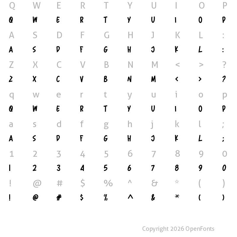 Character Map of Spider Home Regular