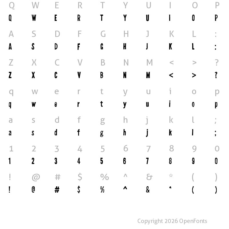 Character Map of Spidola Regular
