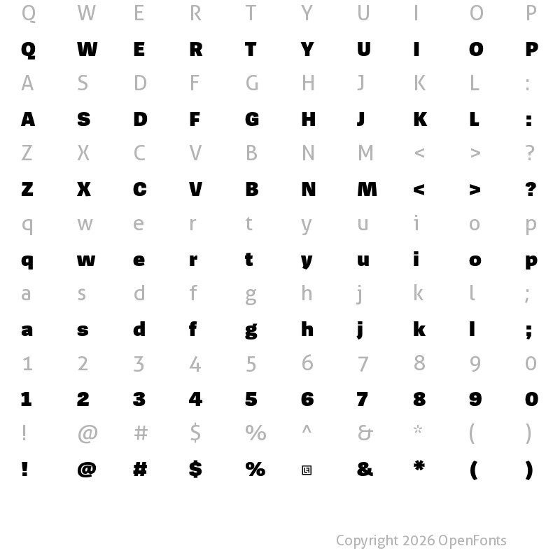 Character Map of SpiegelSans Trial Black
