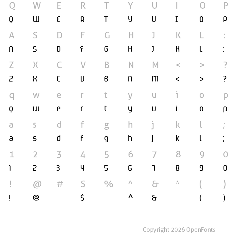 Character Map of Spion Verpflanzung2 Regular