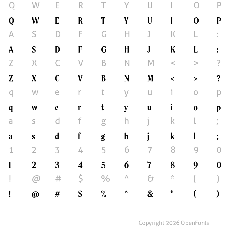 Character Map of Spirits Soft Regular