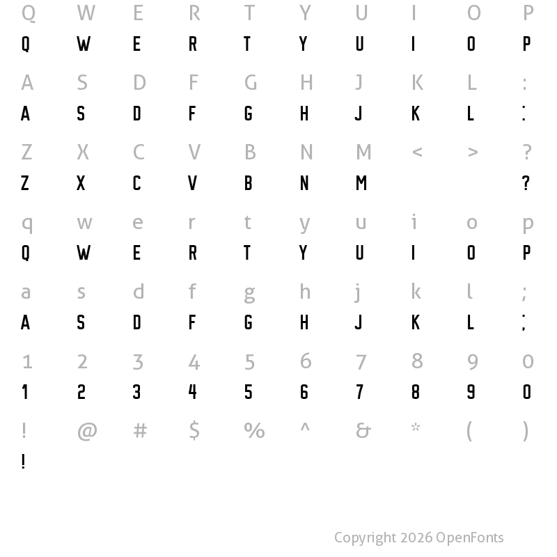 Character Map of Spoiler Regular