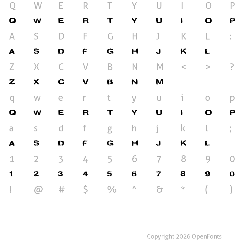 Character Map of Spookies Regular