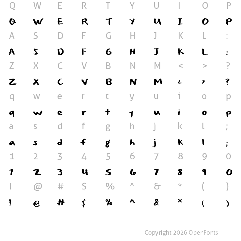 Character Map of Spooky Fright Regular