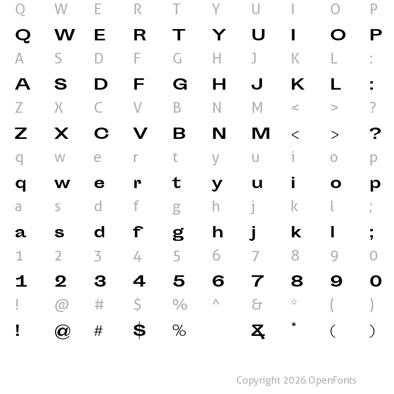 Character Map of Sporting Grotesque Bold