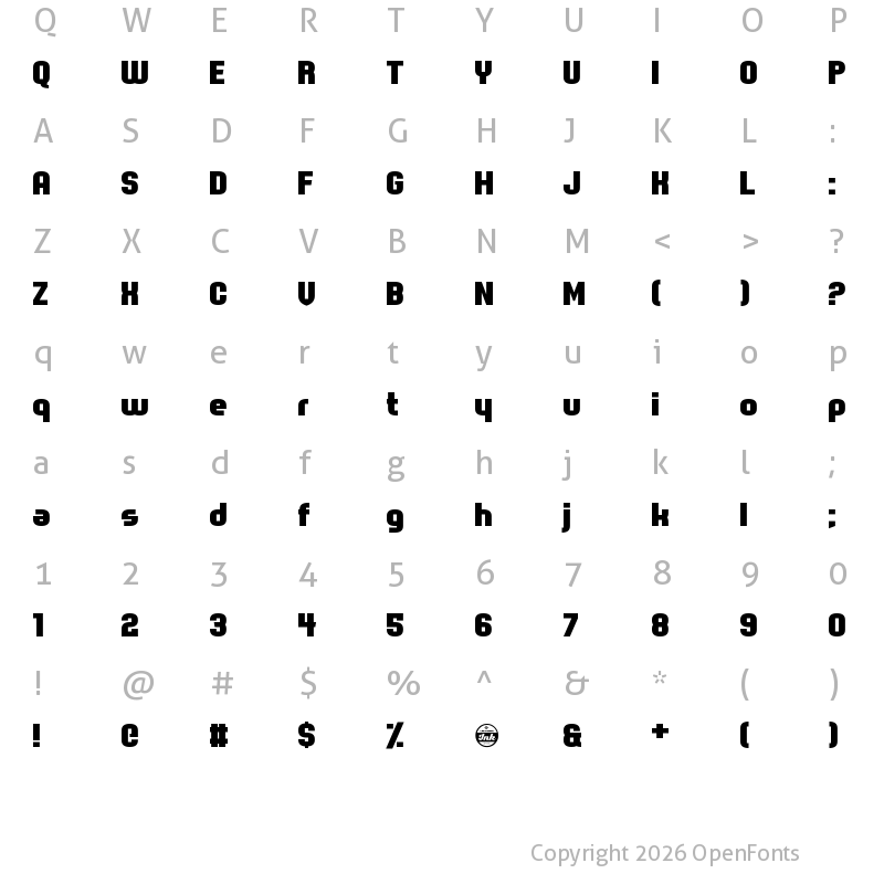 Character Map of Spot Monkey Regular