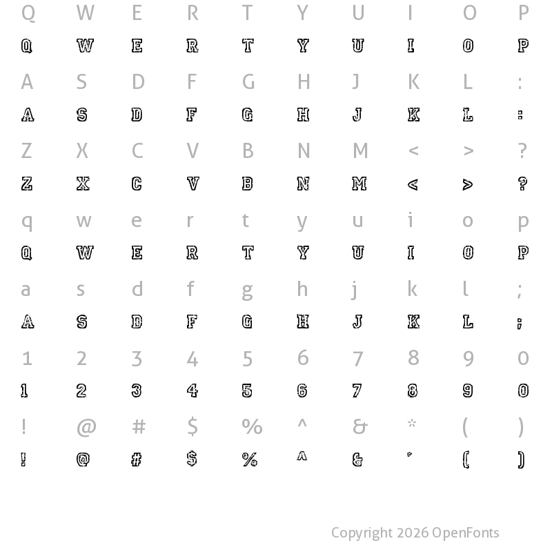 Character Map of SpotEvent Regular