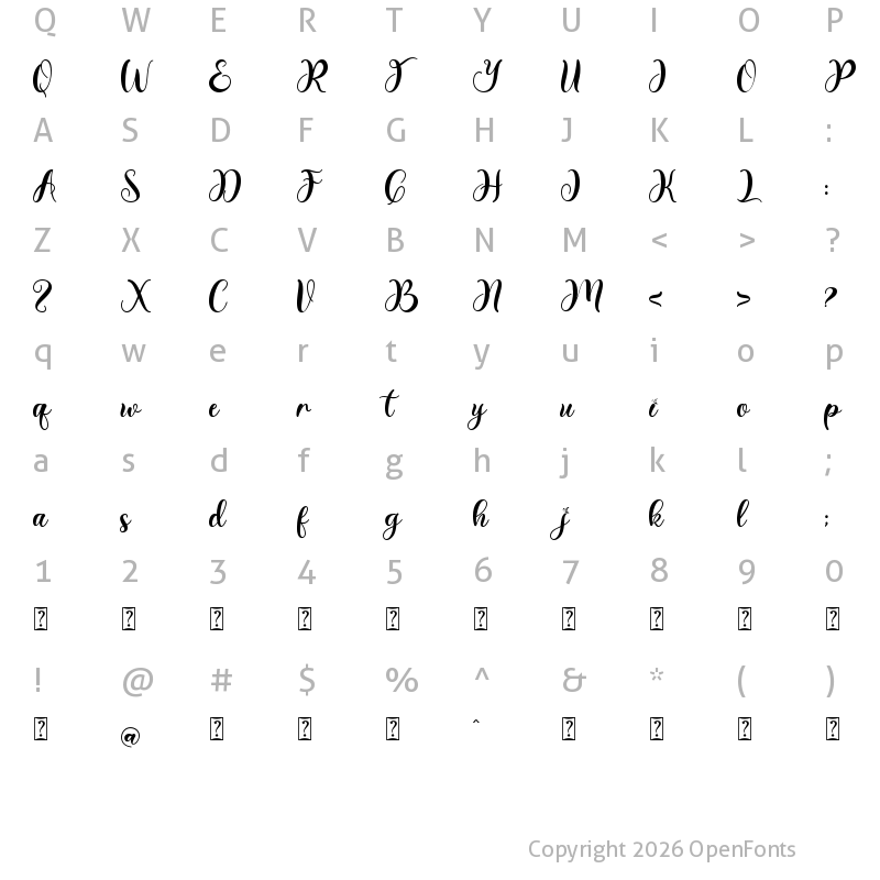 Character Map of Spring Easter Regular