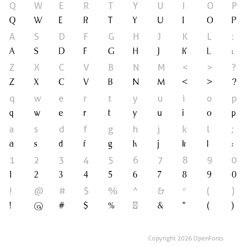 Character Map of Spring Melody Regular