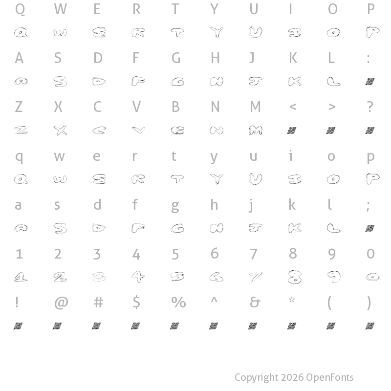 Character Map of SpringBump Regular