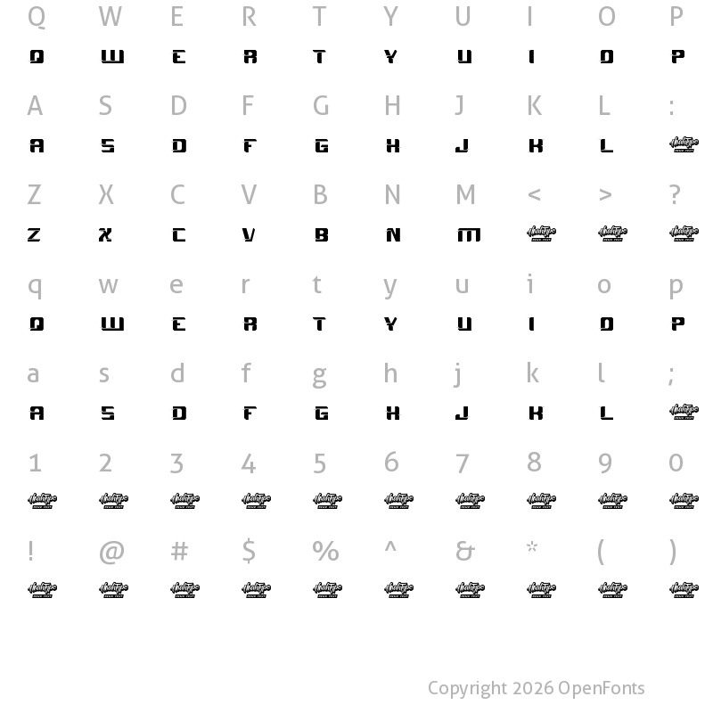 Character Map of Sprint Race Demo Regular