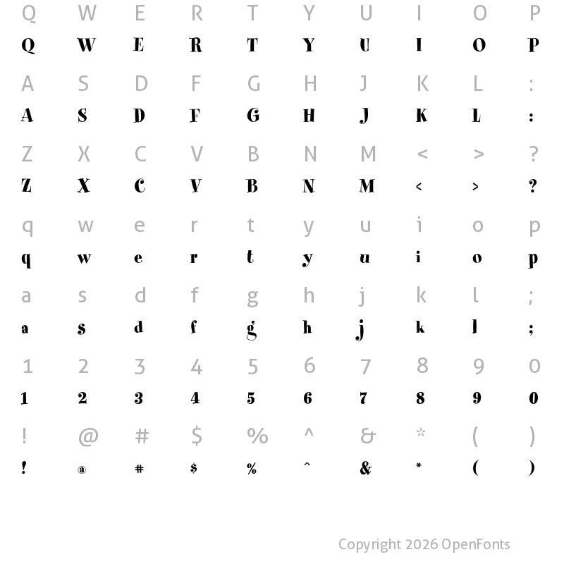 Character Map of Spumoni LP Regular