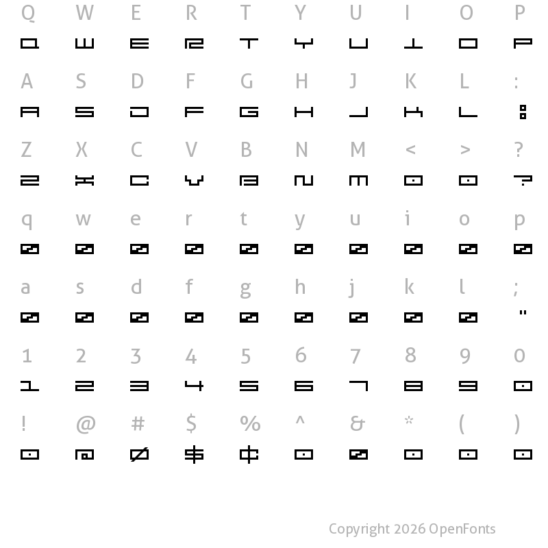 Character Map of [.squarepusherv2.] Regular