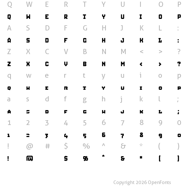 Character Map of Squid Caps