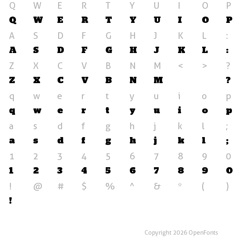 Character Map of Stag Black