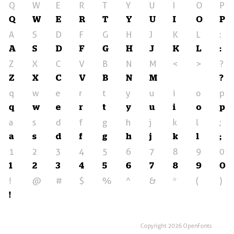 Character Map of Stag SemiBold