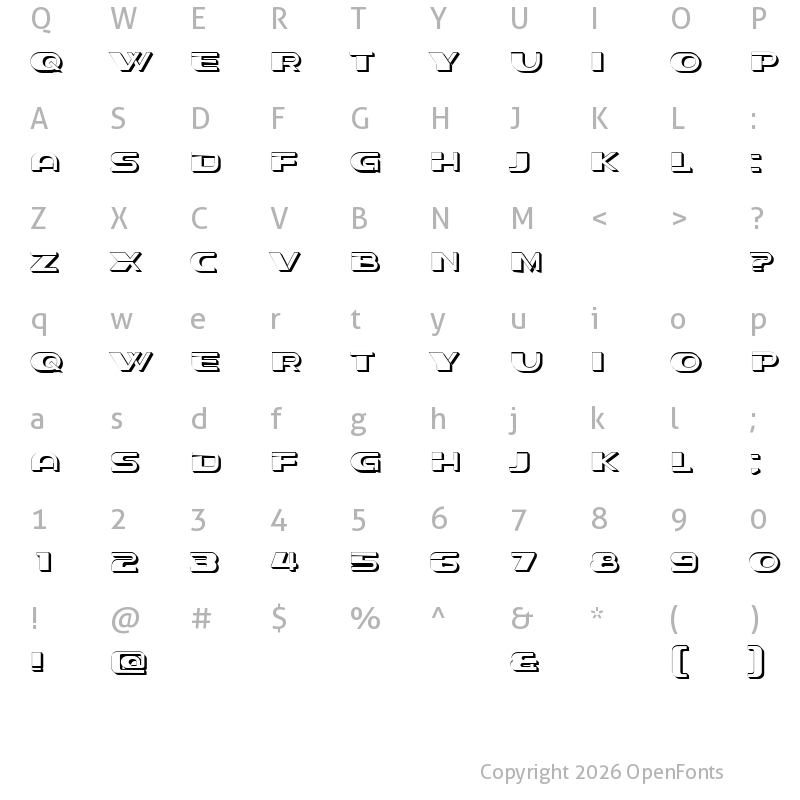 Character Map of Stage Hollow Regular