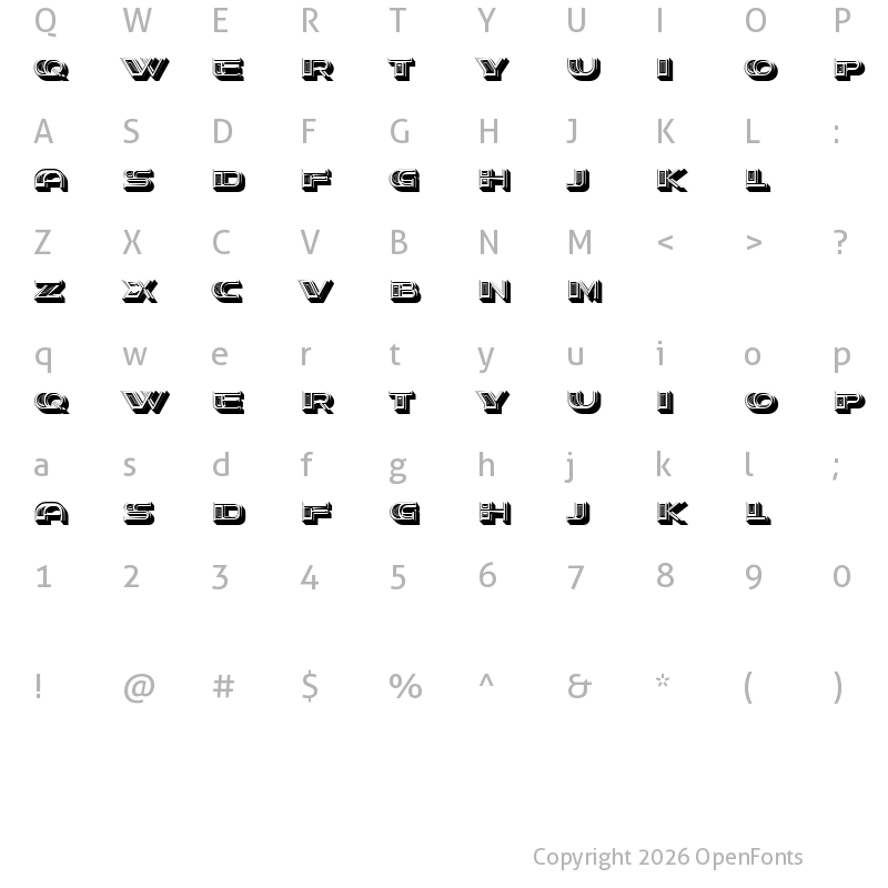 Character Map of Stage Oriental Extruded Regular