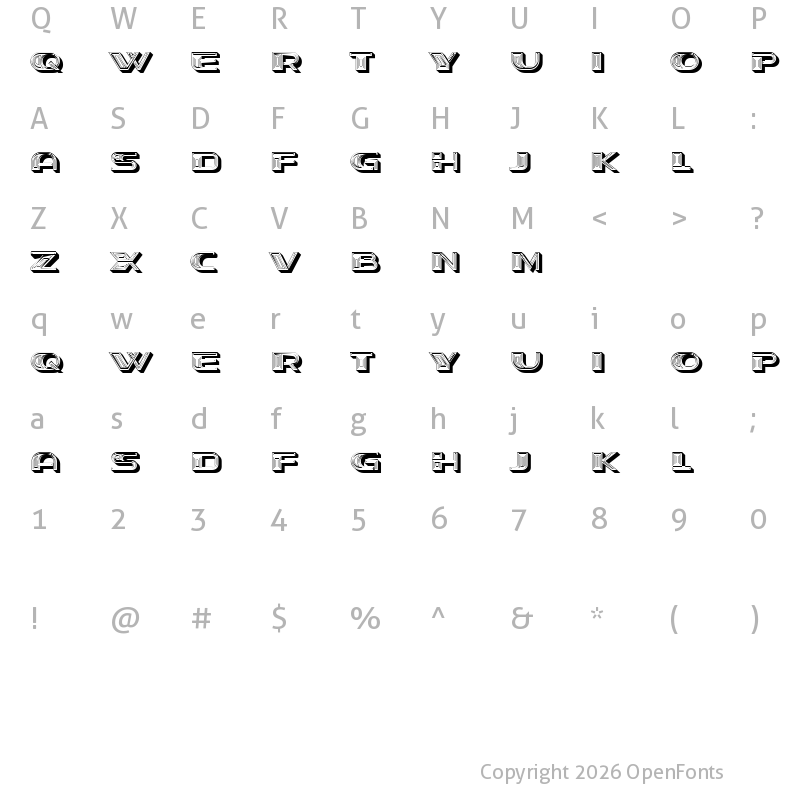 Character Map of Stage Retro Regular