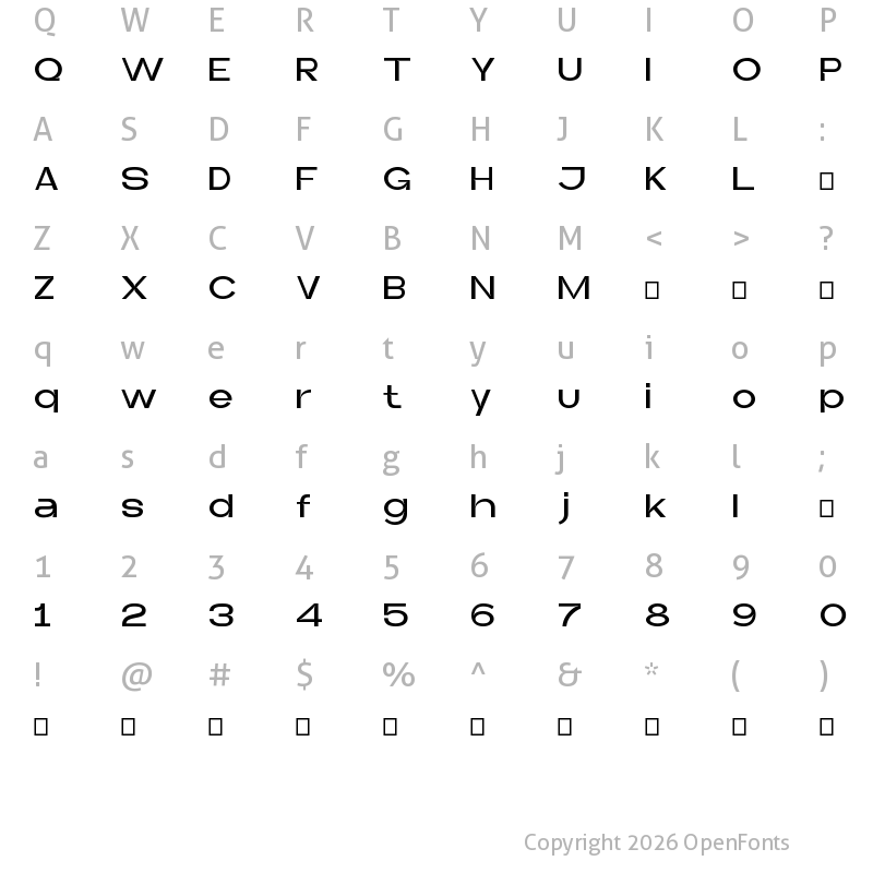 Character Map of Stagen Regular